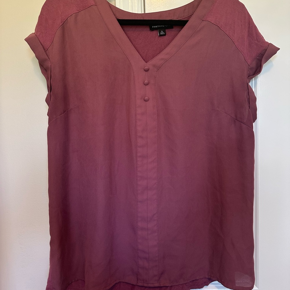 Stitch Fix brand Fortune + Ivy: Mixed material Purple Blouse
